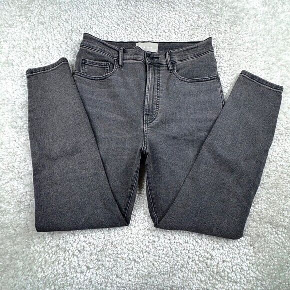 Everlane High Rise Skinny Ankle Jean Washed Out Black - Picture 6 of 12